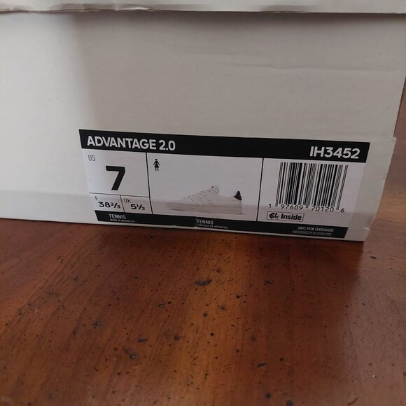 Adidas Advantage 2.0 Women Tennis Shoes White Navy Blue Lace Up Comfort Sz 7 EUC - Picture 2 of 11